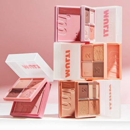 Multi-Cube 4-Color Eyeshadow Palette – Highly Pigmented Matte & Shimmer Nude Tones