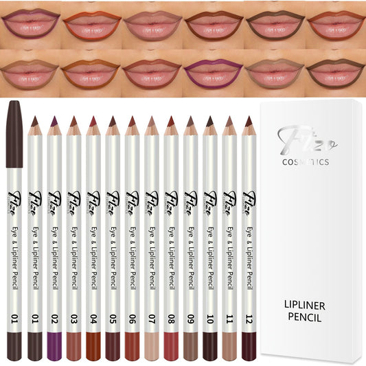 Fitzo Cosmetics 1-Piece Professional Eye & Lipliner Pencil Set – Highly Pigmented Matte Shades