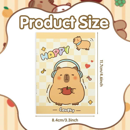 Capybara Cartoon Pocket Diary | Portable A6 Lined Journal for School & Office