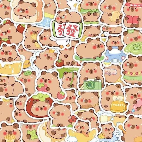 1 piece Kawaii Capybara Sticker – Cute Aesthetic Waterproof Stickers for Laptops & Journals