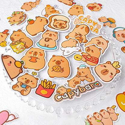 1 piece Kawaii Capybara Sticker – Cute Aesthetic Waterproof Stickers for Laptops & Journals