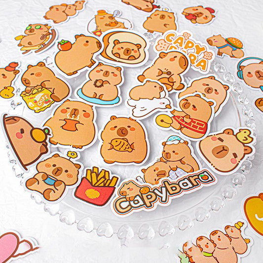 1 piece Kawaii Capybara Sticker – Cute Aesthetic Waterproof Stickers for Laptops & Journals