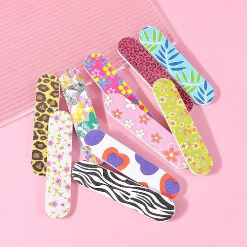 Professional Double-Sided Patterned Nail Files – Cute Mini Emery Boards for Manicure