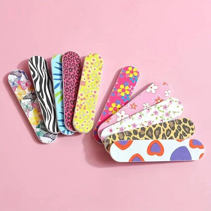 Professional Double-Sided Patterned Nail Files – Cute Mini Emery Boards for Manicure