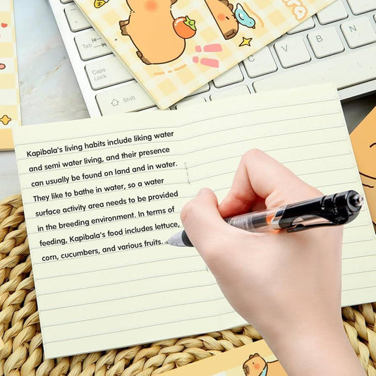 Capybara Cartoon Pocket Diary | Portable A6 Lined Journal for School & Office